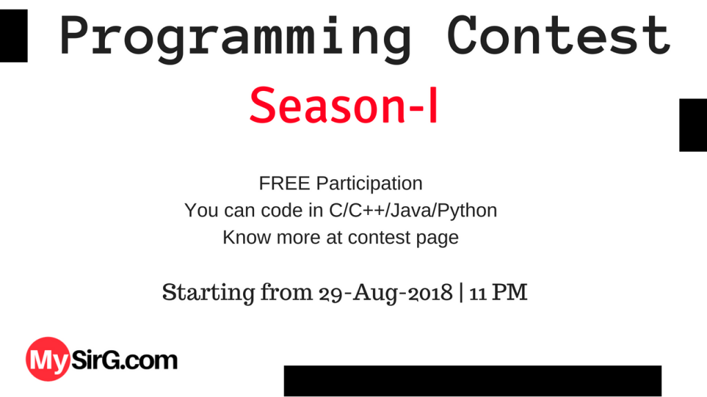 Programming Contest Season-1 -MySirG.com